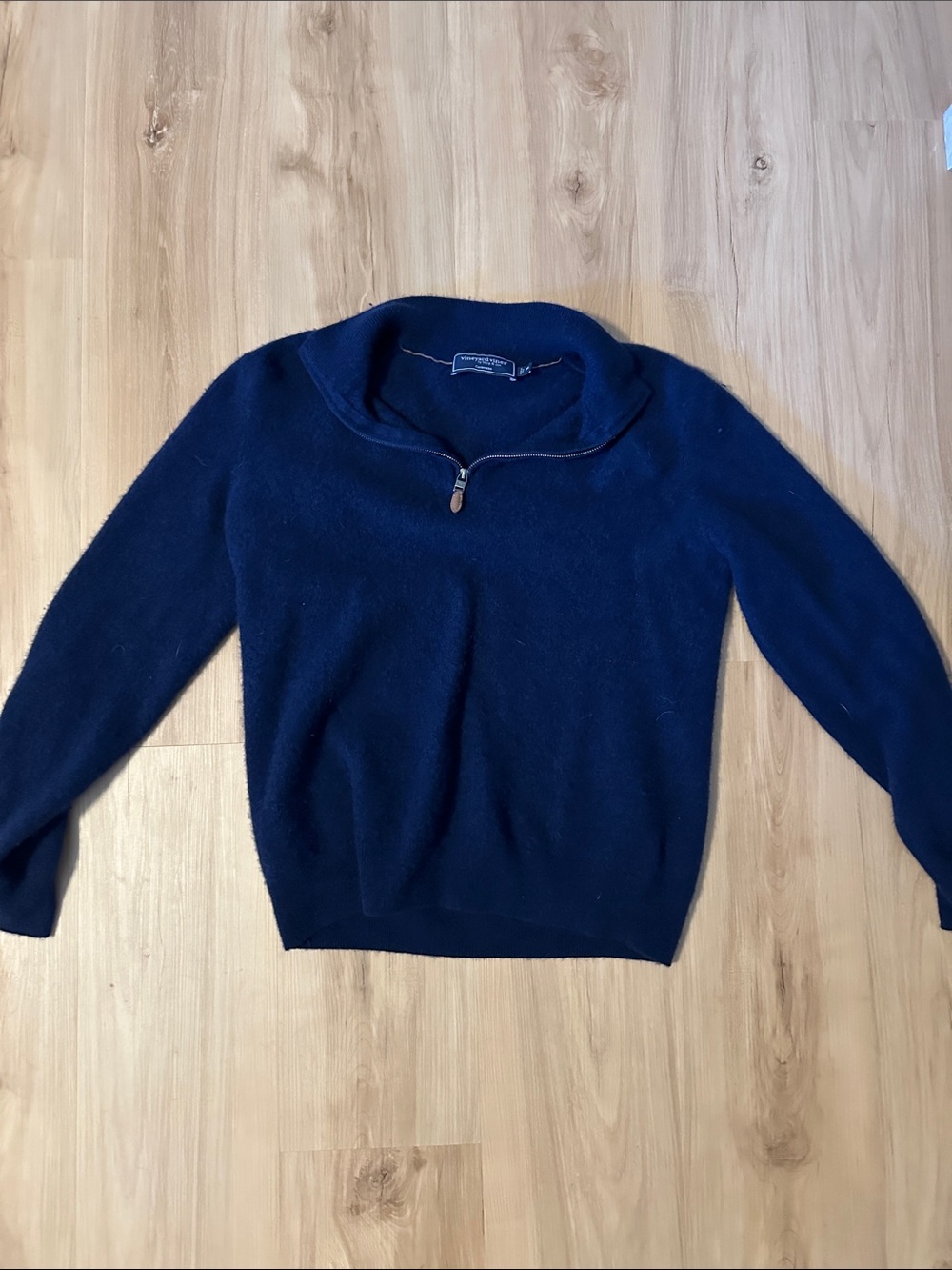 Vineyard Vines Navy Quarter-Zip Turtleneck Sweater